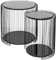 KARE Design Beistelltisch Wire Double Schwarz 2er Set Modern Stahl Glas Geschenkidee Sofa Runder Nachttisch Raumdekor Wohnkultur Wohnzimmer Büro 46x45x45cm 43x33x33cm (H/B/T)