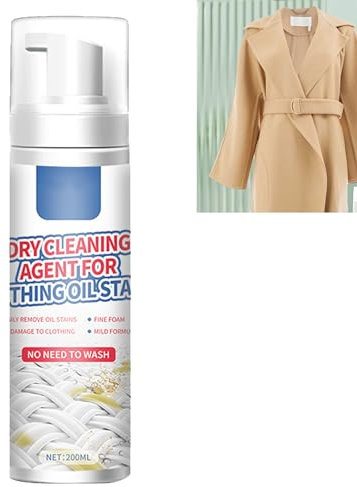 Spray Limpiador De Limpieza En Seco,Limpiador de Ropa de Espuma Seca,Limpiador de Espuma Seca para Ropa,Agente de Limpieza en Seco,Quitamanchas para Telas,Limpiador De Manchas Difíciles De Ropa