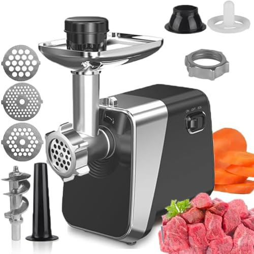Commercial Sausage Maker Stuffer Meat Mincer - 1600W Heavy Duty Meat Grinder, Stuffing Machine with 3 Cutting Plates(3,5,7MM) for Chefs