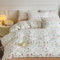 Nayoroom Bettwäsche 100% Baumwolle 155x220 Bunt Frühling Blumen Blätter Pflanzenmuster Weiß Grün Rosa Romantisch Hochwertig Bettbezug und 1 Kissenbezug 80x80 cm mit Reißverschluss