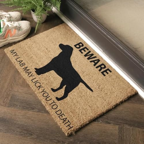 Artsy Mats - Labrador Doormat - Made from Tufted Coconut Fibre - Non-Slip Natural Rubber Backed Doormats Indoor - Heavy Duty, Decorative OutDoormats, (60x40cm)