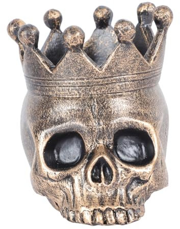 HAWILLOSCH 2stücke Skull Candle Holder Resin Kreativer Kerzenständer Mit -Design Für Halloween-Dekoration Einzigartiger Desktop-dekorationsartikel Langlebig Und Einfach Zu Verwenden