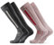 DANISH ENDURANCE Merino Performance Skisocken (1|2 Paar), Thermo-Socken, Gepolsterte Kniestrümpfe, für Damen, Herren & Kinder, Mehrfarbig (1xDunkelgrau/Hellgrau, 1xHellgrau/ Pink) 2 Paar, 39-42