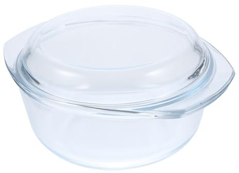 WATIIFUFU Cocotte Verre avec Couvercle Plat de Cuisson Transparent pour Micro-ondes et Ustensiles de Cuisine