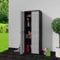 Gecheer Gartenschrank mit 3 Regalböden Geräteschuppen Gartenhaus Schuppen Gerätehaus Lagerschuppen Schwarz und Grau