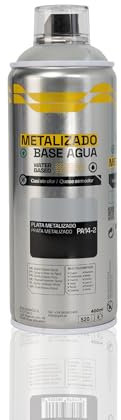 BESCH Pintura en Spray Base Agua 400ml – Ecológica, Sin Olor, para Madera, Plástico, Metal y Cartón – Cobertura Uniforme y Secado Rápido - Plata Metalizado, 1 unidad