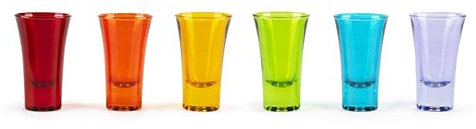 Excelsa Sorrento Set 6 Bicchierini da Liquore in Vetro Multicolore, 57 ml