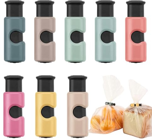 Food Storage Bag Clips - 8X Snack Lock Cinch, 80g Bread Seal Clamp | Freshness Saver Tool, Reusable Kitchen Pouch Closer for Beans Nuts Pastries, Easy Grip Fastener Pantry Organizer Daily Use