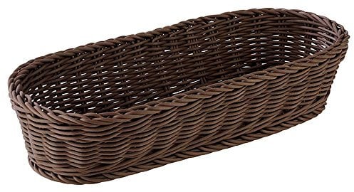 APS Baguette Korb, oval PROFI LINE - Körbchen, Flechtkorb aus Polypropylen - Abmessungen: 40 x 16 cm/Höhe: 8 cm/Farbe: Dunkelbraun