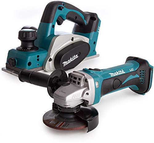Makita DKP180Z LXT 18V Li-Ion 82mm Planer Body with DGA452Z Angle Grinder