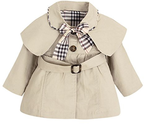 De feuilles CHIC-CHIC Blouson Coupe-vent Veste Blazar Fille Manche Longue - Manteau Automne D'hiver pour Enfant Carreau Cape