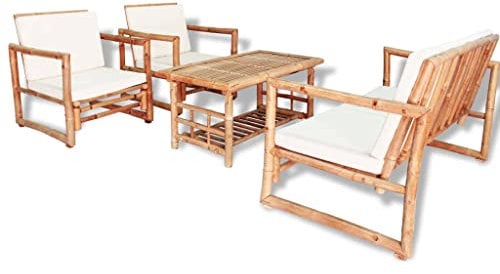vidaXL Gartenmöbel 12-TLG. Bambus Gartengarnitur Sitzgruppe Gartenbank Stühle
