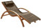 Outsunny Sdraio da Giardino Ergonomica, Lettino Prendisole con Poggiatesta Imbottito in Legno e Tessuto, 161 x 72 x 68 cm, Marrone