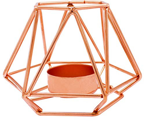 Duffire Nordic Light Luxus Kerzenhalter - Goldener Kerzenhalter aus Schmiedeeisen - Roségold Europäischer Romantik-Kerzenbecher, Tischdekoration