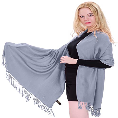 CJ Apparel Grau Einfarbiges Design Stola Schal Umschlagtuch Schultertuch Tuch Zweite Wahl Pashmina NEU