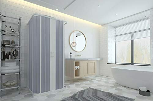 Cabine de douche 3 côtés en PVC à soufflet 80 x 80 x 80 cm, réductible sur mesure