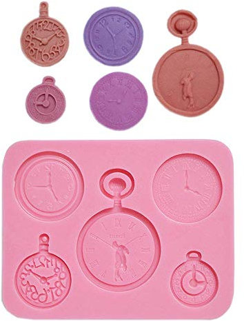 Silikonform für Taschenuhr und Uhr, für Fondant, Schokolade, Süßigkeiten, Blütenpaste, Polymerton, Epoxidharz, zum Basteln