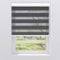 Doppelrollo Duo Rollo mit Alu Blende Fenster Kettenzugrollo Seitenzugrollo Kassettenrollo | 40 - 220 cm breit | 130, 175 und 240 cm hoch | Streifen blickdicht und transparent | 220 x 175 cm, Schwarz