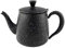 Café Olé Premium Tea Pot, 18/10 Stainless Steel, Black Granite Finish, 48oz, Stay Cool Hollow Handles, Perfect Pour Spout, PT-048BG