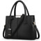 VARLIVOO Handtasche Damen Mittelgroß Henkeltaschen mit Anhänger Leader PU Schultertasche Tasche Elegant Umhängetaschen fur Reisen Büro Einkauf (Schwarz)