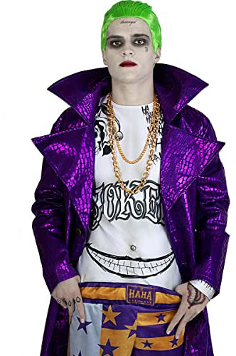 Funidelia | Kit déguisement Joker - Suicide Squad pour homme Super héros, DC Comics, Méchants - Déguisement pour Adultes et accessoires pour Halloween, carnaval et fêtes - Taille XL - Violet