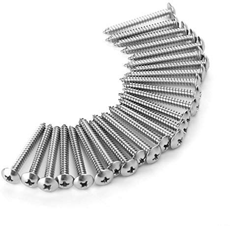 Schrauben, 200 Stück M4 Edelstahl Kreuz Selbstschneidende Schrauben Kombinationsset Flachrundschrauben Selbstbohrende Schraube Holz Arbeitsgröße 8mm-35mm