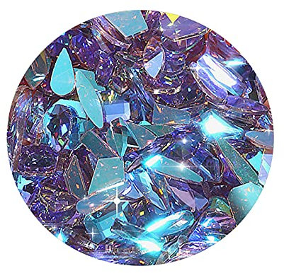 cuiyoush Lot de 100 strass à dos plat pour retirer facilement les faux ongles - Intemporels et durables