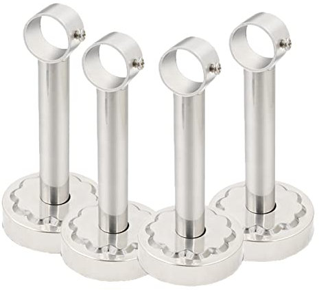 4 Pezzi Staffa da Soffitto Bastone per Tende Supporto Acciaio Inossidabile Flangia Staffe per Asta Armadio per Appendi Abiti a Parete (Lunghezza 250mm)