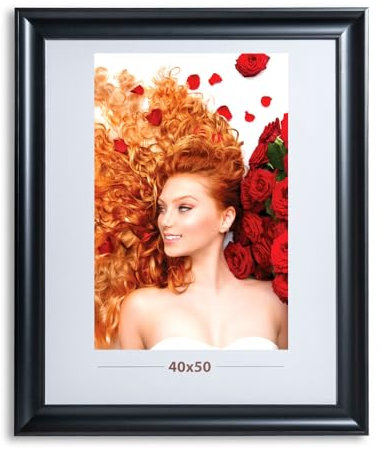 IDEAL TREND Bilderrahmen Lifestyle Foto Rahmen Collage quadratisch Wanddeko Poster 40D: Farbe: Schwarz | Format: 40x50