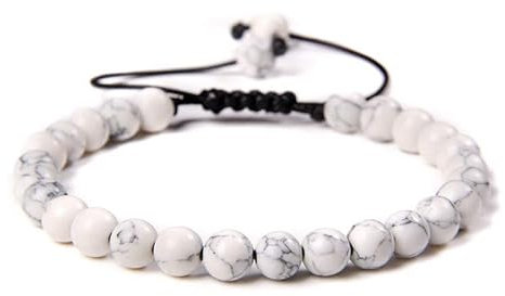 Attraction Zen ARMBAND VERSTELLBAR | ECHTES NATURSTEIN | KOSTENLOSE EBOOKS DEUTSCH | HANDGEFERTIGT | Schmuck für Damen und Herren | ALLE STEINE IN UNSEREN ARMBÄNDERN SIND NATÜRLICH (HOWLITE6mm)