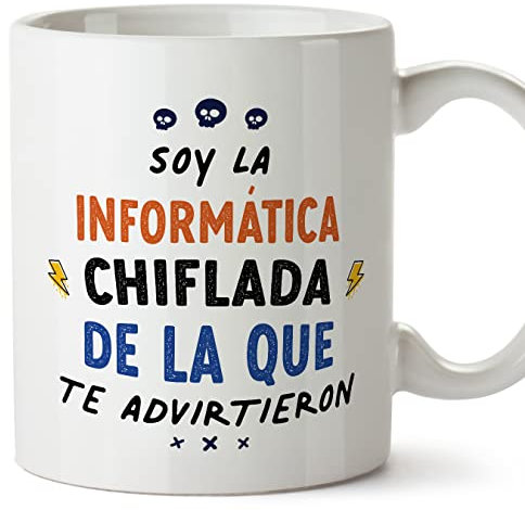 MUGFFINS Tazas para INFORMÁTICA mujer - En Español - Todos te advirtieron - 11 oz / 330 ml - Regalo original y divertido
