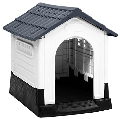 vidaXL Hundehütte Grau 57x68x66 cm Polypropylen