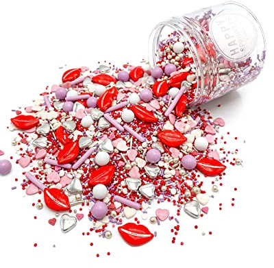 Happy Sprinkles P.S. I Love You 90g | Bunter Streusel Mix Mit Schokolade Zum Dekorieren | Liebevolle Tortendeko zum Muttertag | Für Kekse, Eis & Kuchen