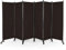 CASART Folding Room Dividers, 6 Panels Movable Protective Privacy Screens with Lockable Wheels, Steel Frame Portable Fabric Screen Room Partition for Home Office (Brown)