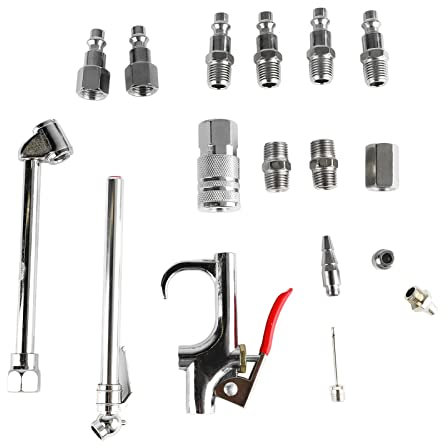 Nimomo 17 Pièces Kit Soufflette Air Comprimé Accessoires Compresseur D'air, 1/4 NPT Pistolet à Air Comprimé Raccord Air Comprimé Raccord Rapide Soufflettes Haute Pression Pistolets Avec Connecteurs