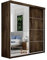KIER FURNITURE Mehrzweckschrank TOP Plus B-23 Schiebetürenschrank - Eleganter Kleiderschrank Schrank Garderobe Spiegel - Wohnzimmerschrank Schiebetüren - Esche Dunkel 150x200x62 cm