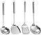 HIKPACKER 4 Pièces Lot Ustensiles De Cuisine Inox, Set Ustensile Cuisine, Ustensiles Cuisine, Ustensile De Cuisine Set, Louche Cuisine Louche À Soupe, Spatule, Cuillère (Aargent)