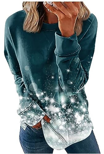 Sweatshirt Damen Dicker Pullover Damen Winter Hoodies Für Damen Jumper Ball Basics Kleidung Damen Damen Hoodie Kuscheljacke Damen Oversize Shirt Damen Pullover Damen Weihnachtskleidung（6-Navy,4XL）