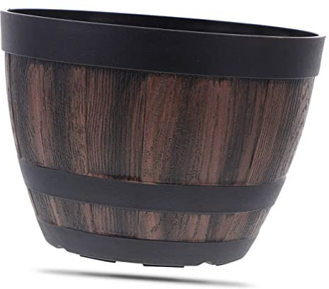 POPETPOP Pot De Fleurs Rétro en Plastique Imitation Bois pour Décoration De Jardin