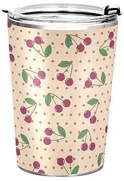 Anticsao Vaso térmico con tapa y popote, de acero inoxidable con aislamiento de doble pared, taza de café térmica de viaje para bebidas frías y calientes, 12 onzas