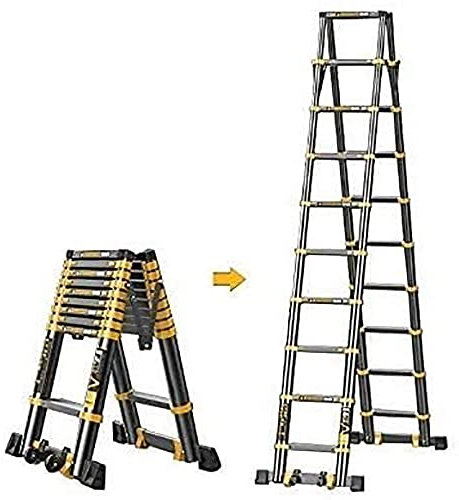 Aluminum Telescopic Ladders Heavy Duty Extension Ladder Portable Multi-Purpose Extendable Ladder for Engineering Loft 330Lbs Capacity-3.5M/11.5Ft