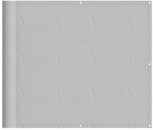 vidaXL Balkon Sichtschutz, Balkonbespannung mit Aluminium-Ösen, Balkonverkleidung Wasserfest, Balkonabdeckung Windschutz, Hellgrau 90x600cm 100% Polyester-Oxford