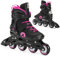 ATTABO Damen Cyclone Fitness Inliner Gr. 36 EU – halbharte TPR‑Schale, ABEC‑7 Lager & PU‑82A Räder Ø76/80 mm, Triple‑Verschluss, TPR‑Bremse, Komfort, Stabilität, Schwarz/Pink