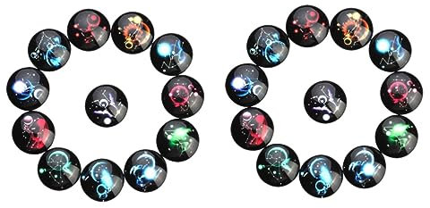 SEWACC 40 Stück DIY Zubehör Glas Cabochons Glas Druckknöpfe Schmuckherstellungszubehör