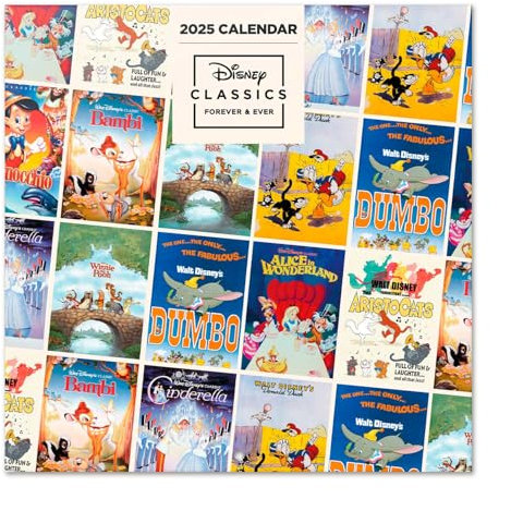 Grupo Erik Kalender 2025 Wandkalender 2025 Diseny Classics Kalender 2025 Familienplaner 2025 30 x 30 cm Jahreskalender Familienkalender 2025 - Offizieller Disney Fanartikel