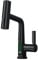 Kitchen faucet extendable,Waterfall Kitchen Mixer Tap with temperature display, kitchen faucet 360° swivel, 3 water jet modes, kitchen mixer tap, waterfall faucet, G1/2 kitchen faucet (Black)