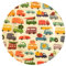 Rice Dessert Teller Speiseteller Happy Cars Motiv Geschirr Melamingeschirr Kindergeschirr Kinder Camping BBQ Picknick Bruchsicher BPA-frei Wiederverwendbar Plastikgeschirr Ø 20 cm