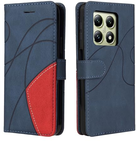 CXTCASE Handyhülle für Xiaomi 14T Hülle, Flip PU Lederhülle Cover, Modisch Flip Case für Xiaomi 14T Hülle Klapphülle Handytasche Schutzhülle, Blau