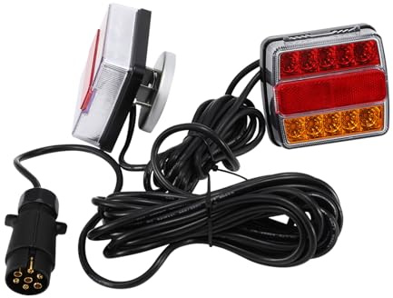 OBLLER 2 Stück 16LED Rückleuchte mit Magneten, 12V Heckleuchte Rücklichter für PKW Anhänger Rückleuchten LED Anhängerbeleuchtung Set, 7m Kabel 7-poliger Stecker, IP68 Wasserdicht