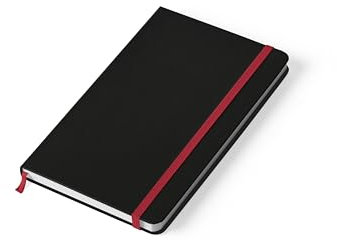 PdiPigna, Taccuino Notebook Nero Oriente, 13x21 cm, 144 Pagine, con Segnalibro Colorato, carta Riciclata, 80 g/m² FSC,interno PU, puntinato, copertina olandese